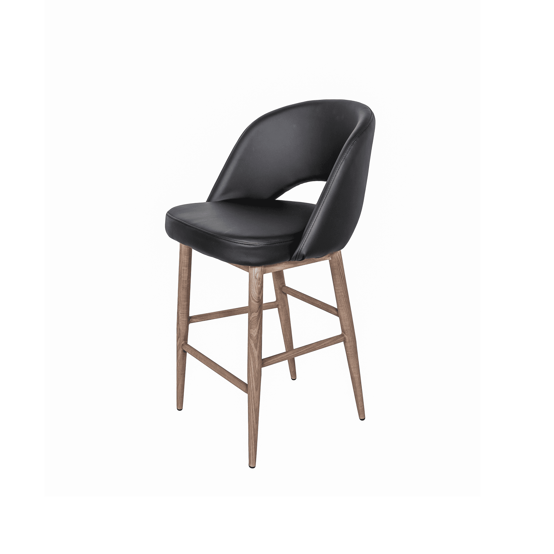 Turner Counter Stool - Black with White Oak base