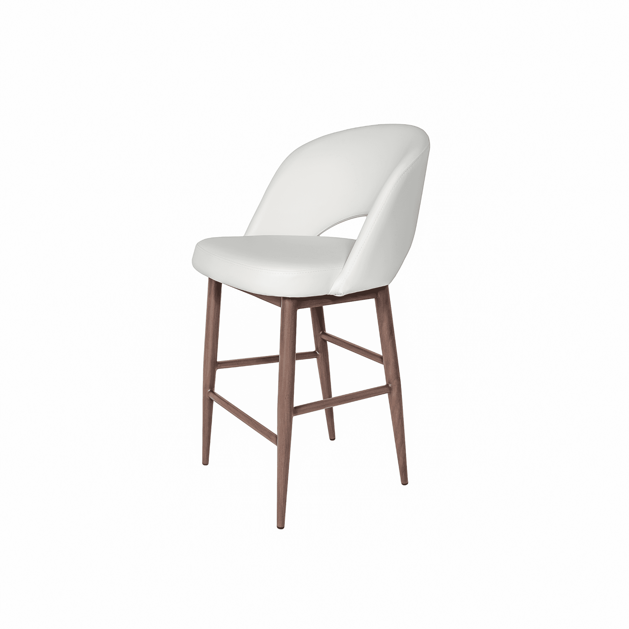 Turner Counter Stool - White with Dark Walnut base